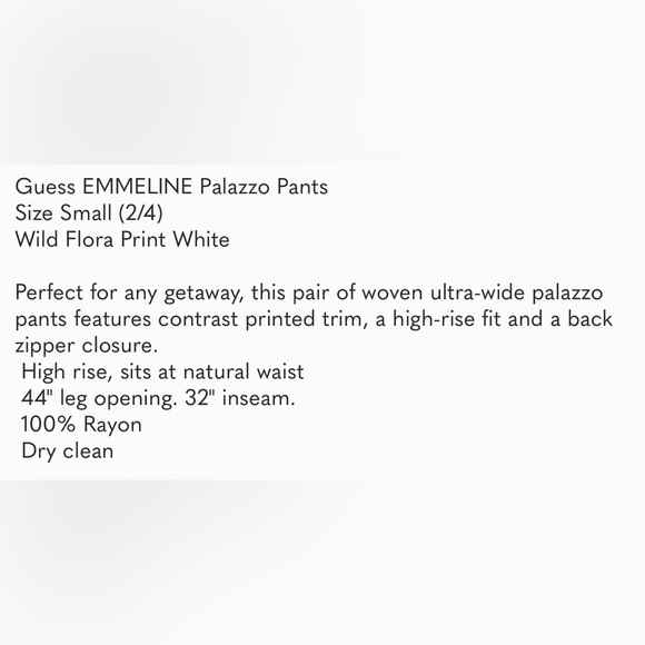 GUESS emelline palazzo floral wide leg pant set - Picture 3 of 4